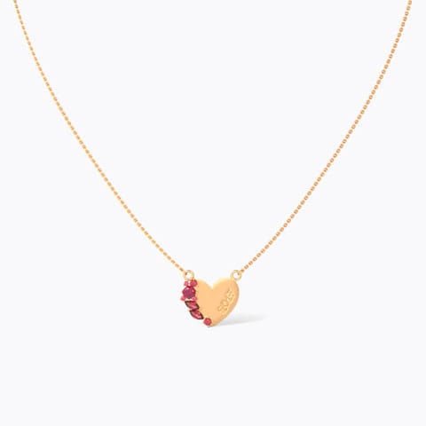 Heart Personalised Gemstone Necklace Heart Personalised Gemstone Necklace